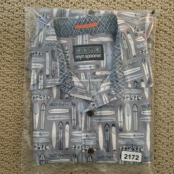 REYN SPOONER Surfboard Surf Aloha Hawaiian Collared Shirt Men L Large - Picture 5 of 5